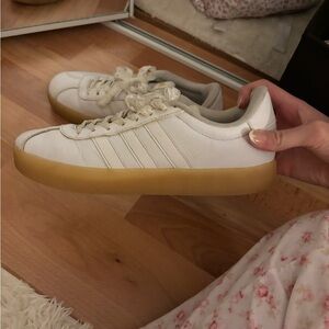 adidas Women's White Sneakers with Gum Sole